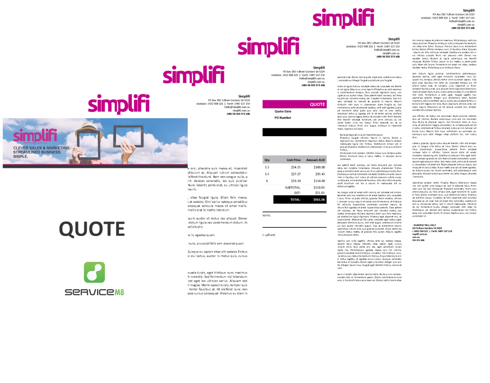 Quote Proposal - Long Format for ServiceM8 by Simplifi